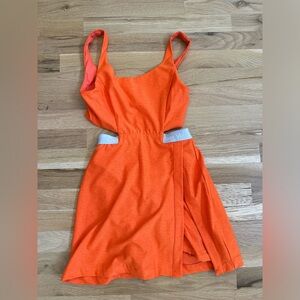 Outdoor Voices Clementine Orange Open Back Mini Skort Court Tennis Dress